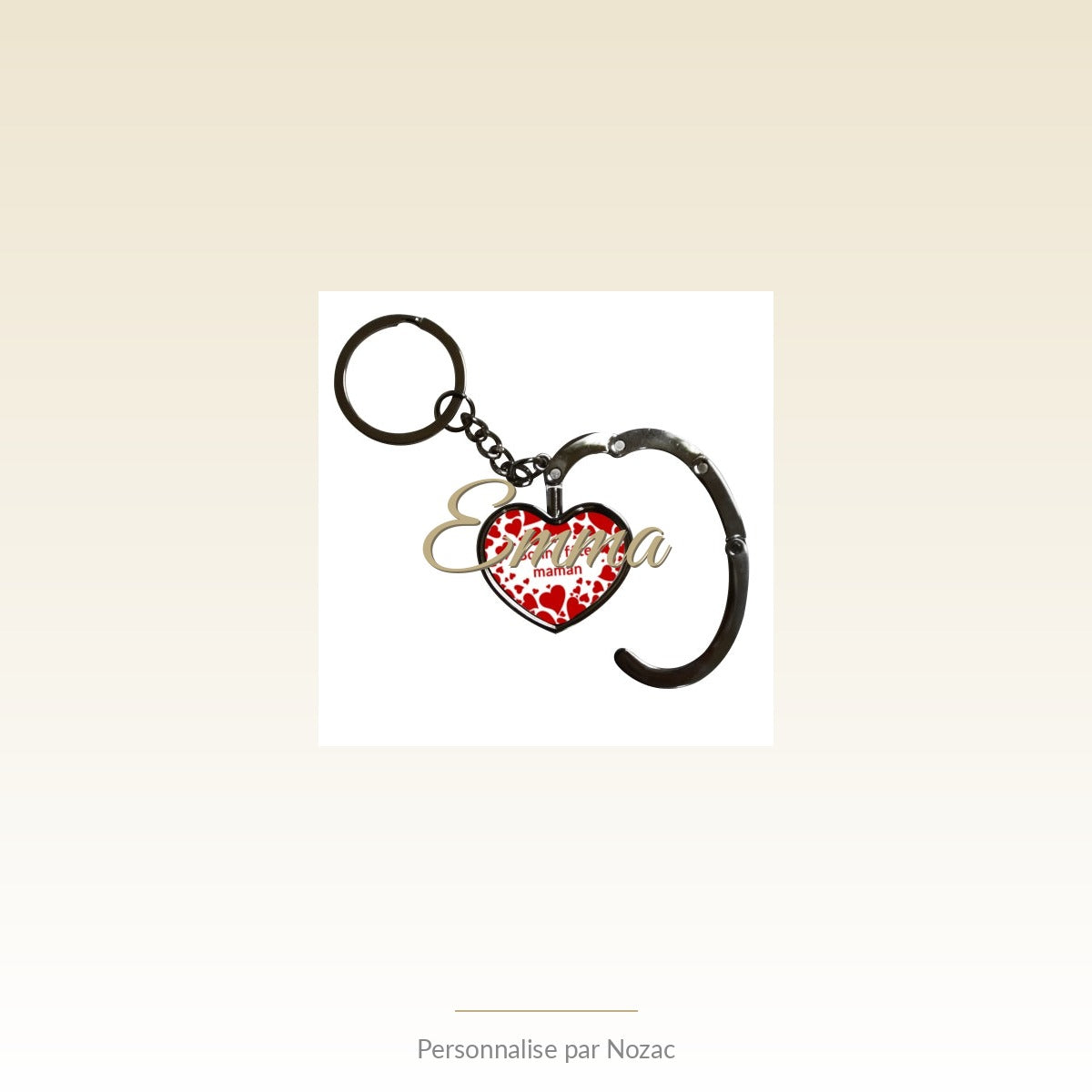 Accroche-Sac Personnalisé Cœur - Exemple personnalise